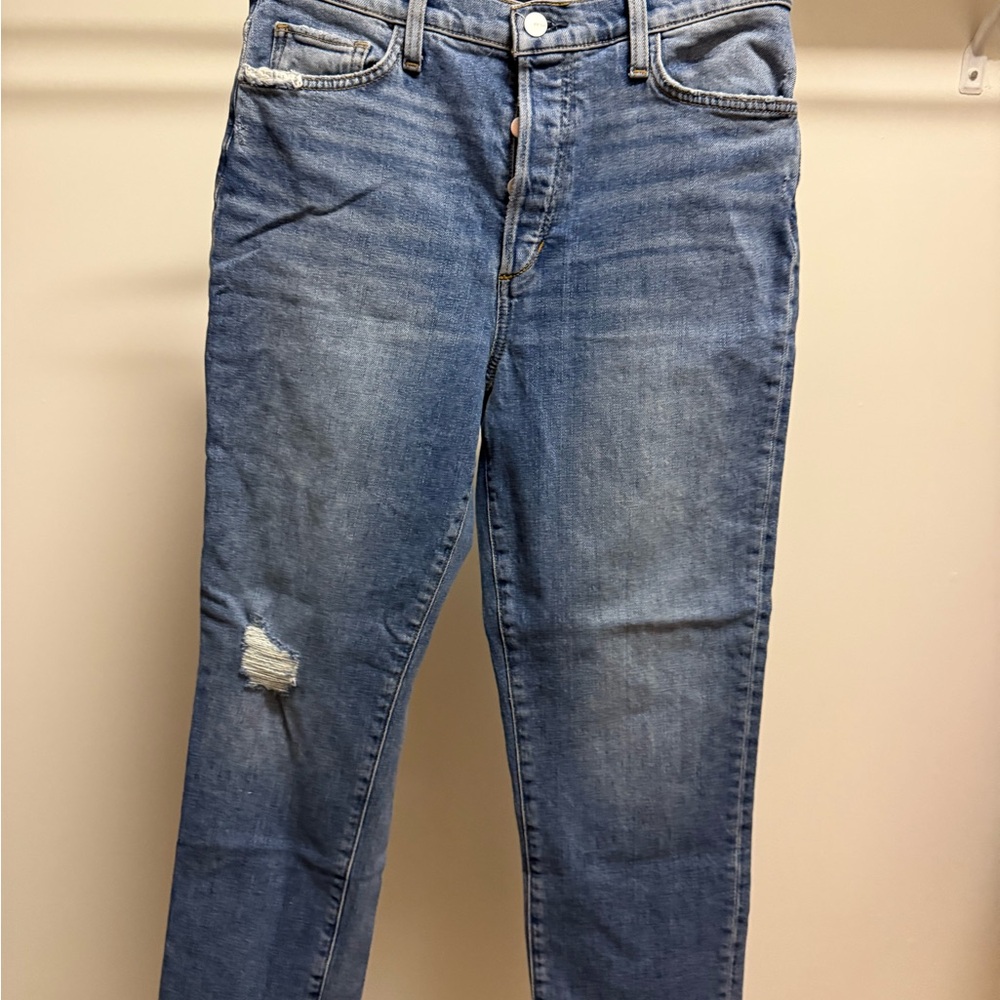 Joe's Jeans Blue Straight Leg Denim with Distressing